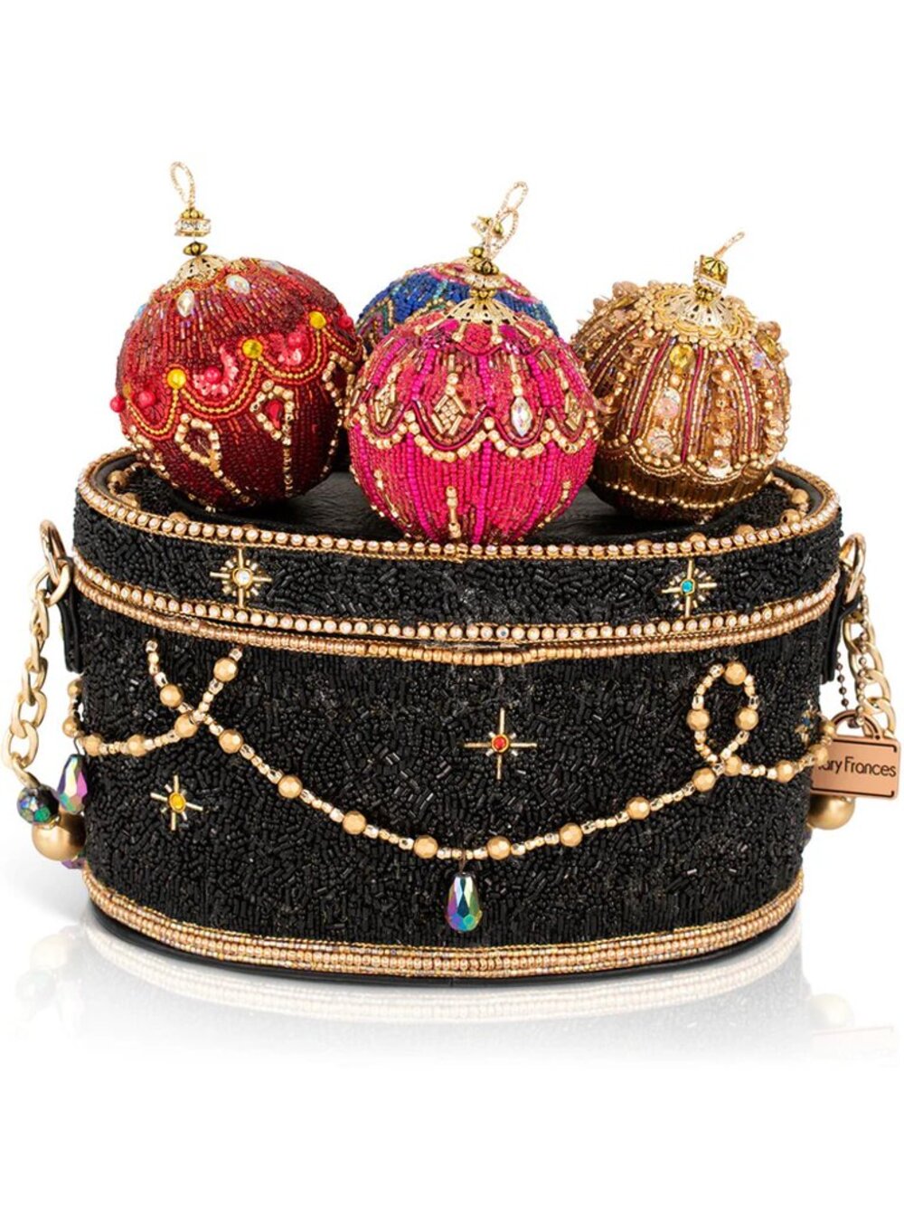 Mary Frances Tree Trimmings Beaded Bag Ornament Handbag Black Gold Purse NEW - Picture 2 of 5